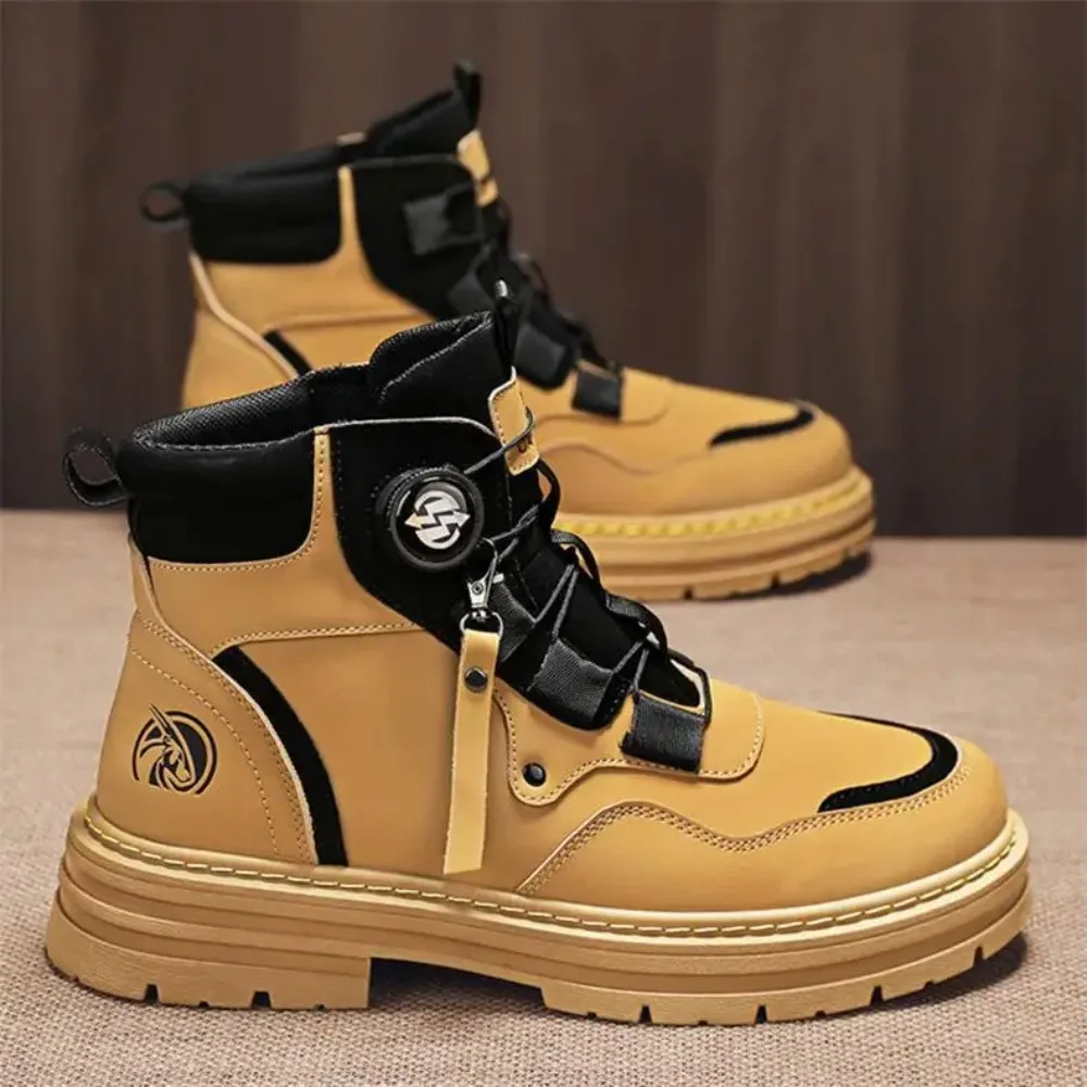 

2025 Men's Boots Winter High Top Sneakers Plush Warm Casual Cotton Boots for Men Non Slip Platform Boots Waterproof Leather Boot