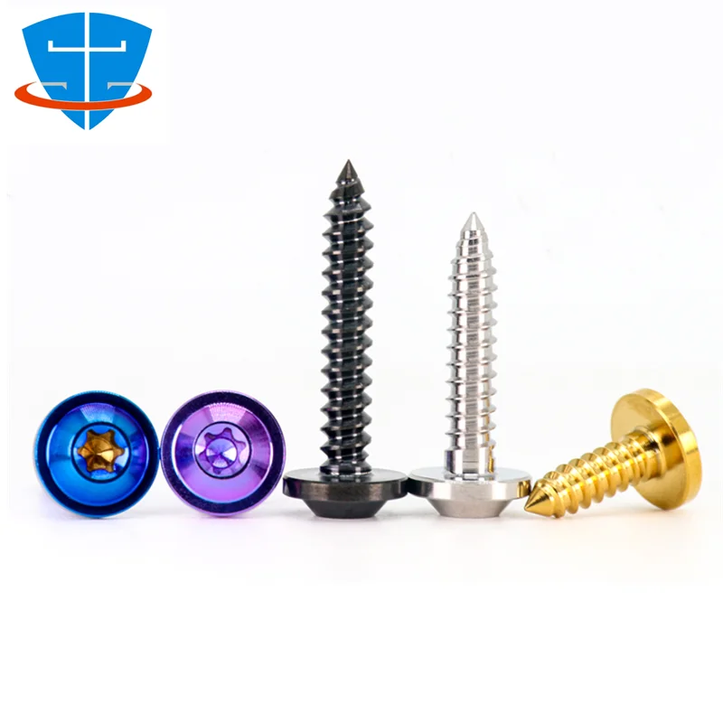 M4 M5 TC4 Titanium Alloy Torx Hexalobular Socket Truss Pan Head Motorcycle Decoration Refit Self-tapping Screw Anti-theft Nail