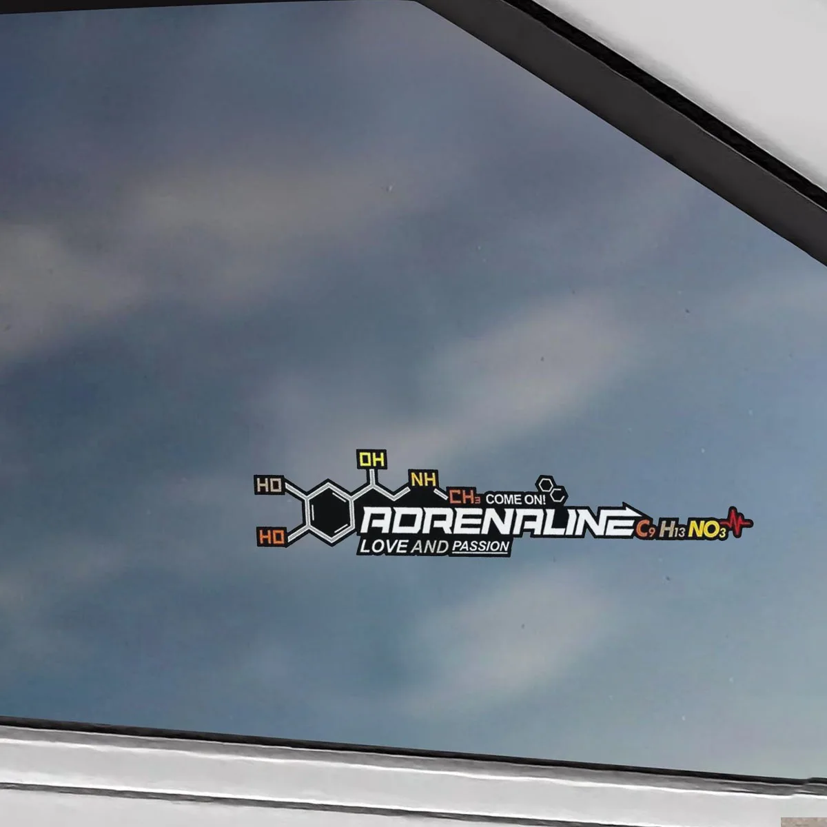 Adrenalin-Molekülformel-Autoaufkleber, Autofenster-Heckscheiben-Autodekoration, Auto-Styling-Aufkleber und -Sticker – Detail 5