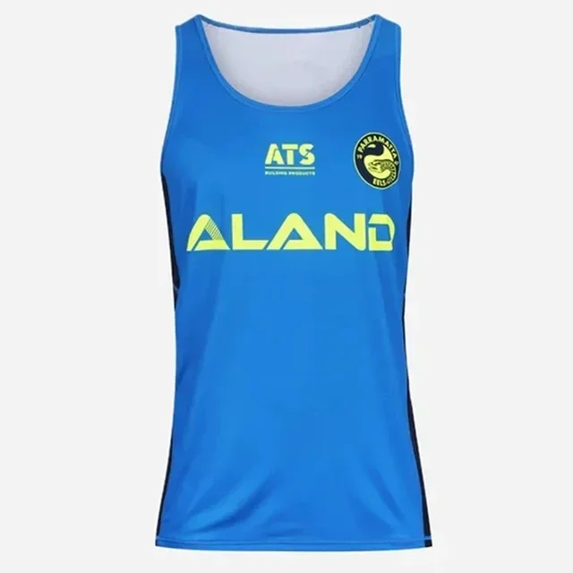 Parramatta masculino enguias treinamento singlet, personalização, nome e número de impressão, tamanho S-5XL, 2024