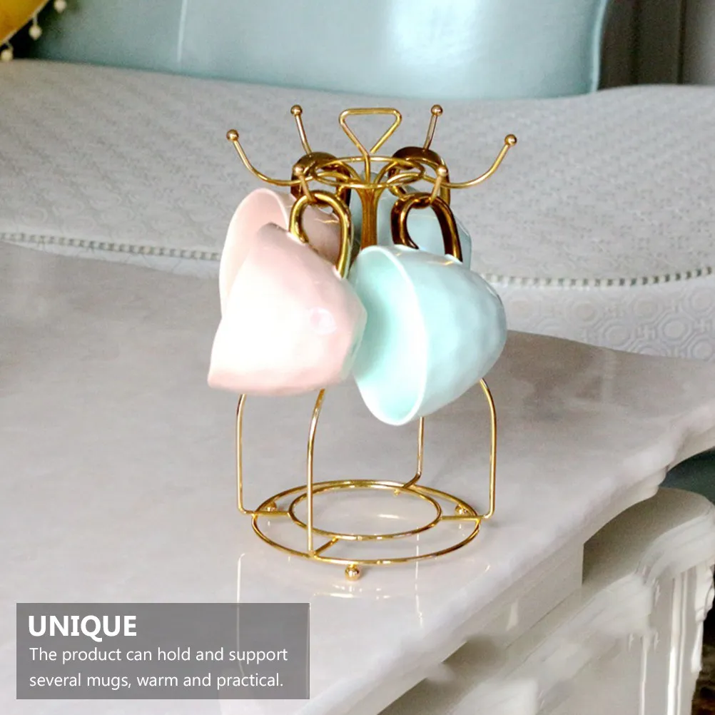 

1Pcs Solid Iron Mug Rack Removable 6 Claws Cup Holder Vintage Coffee Cup Organizer Kitchen Tabletop Display Stand Storage Holder