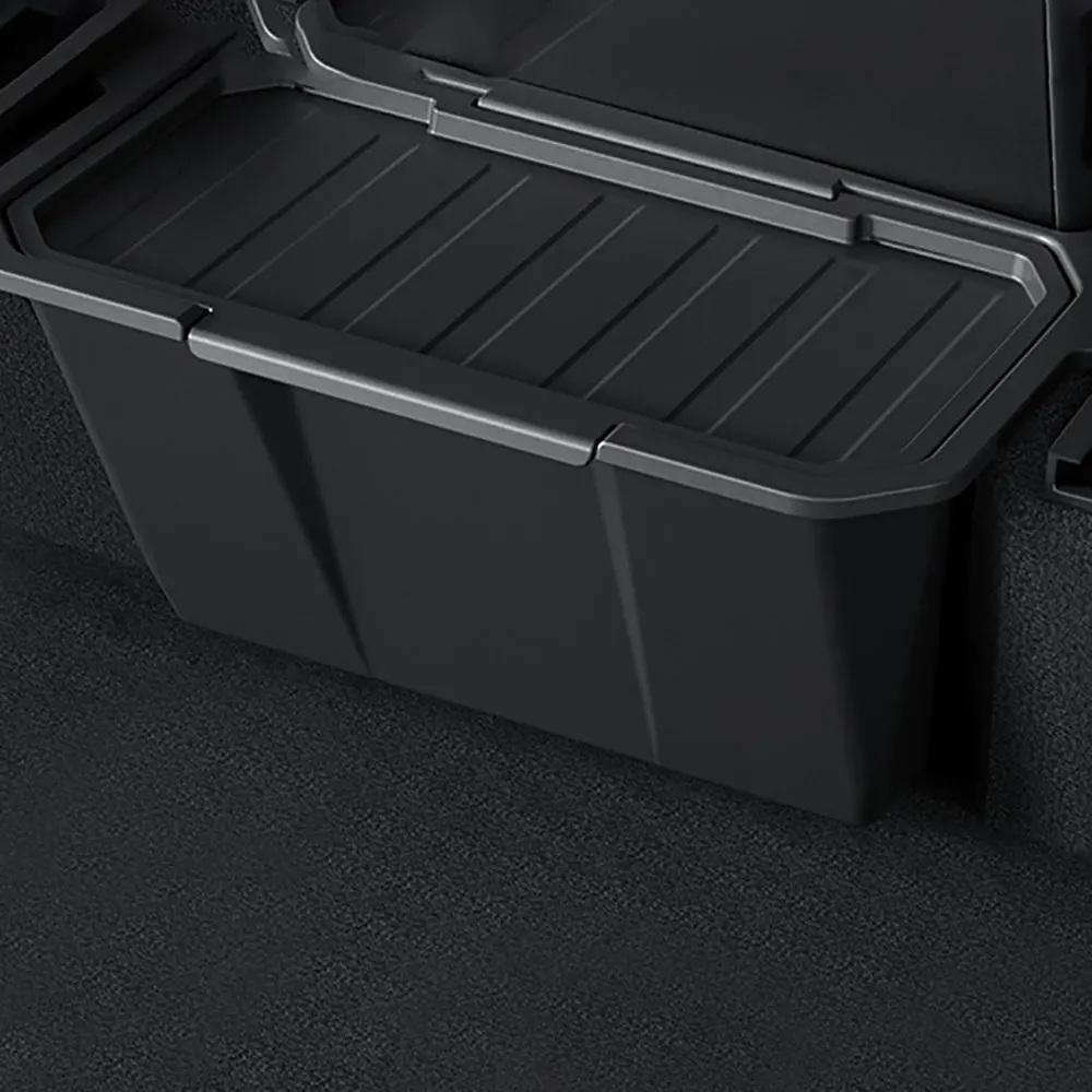 

Rear Center Backseat Storage Box For Tesla Cybertruck 2024 2025 2nd Row Floor Storage Bin ABS With TPE Lid