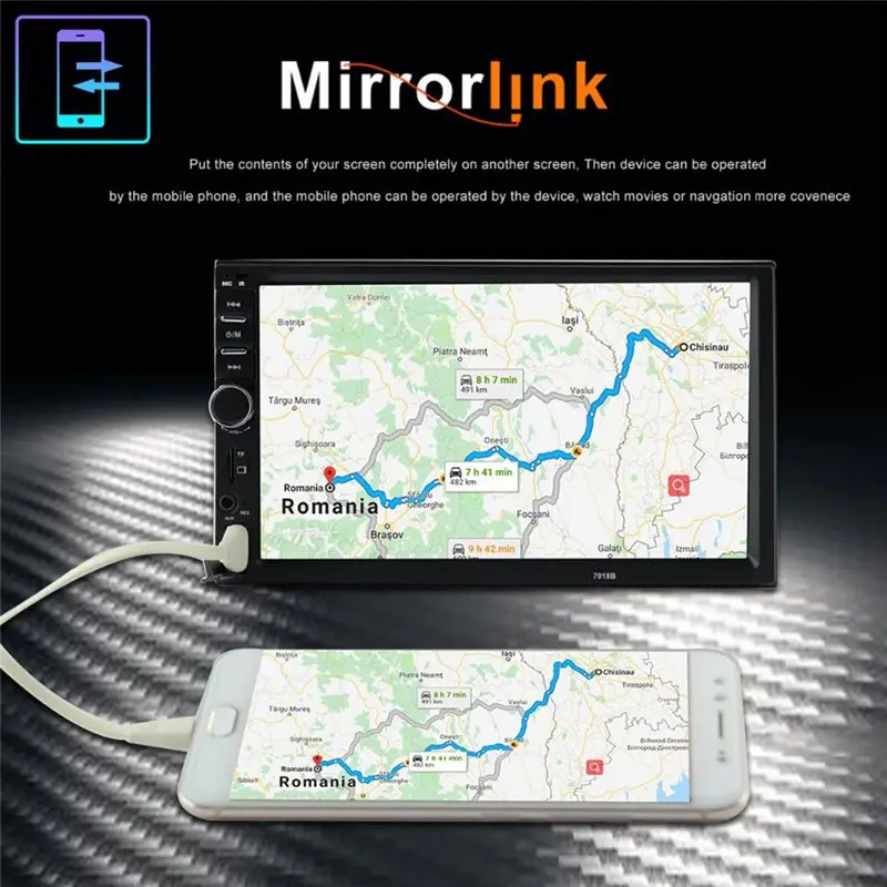 A13F-Universal 7Inch 2 Din Touch Screen Stereo Player MP5 Bluetooth Multimedia Player With Camera 7018B