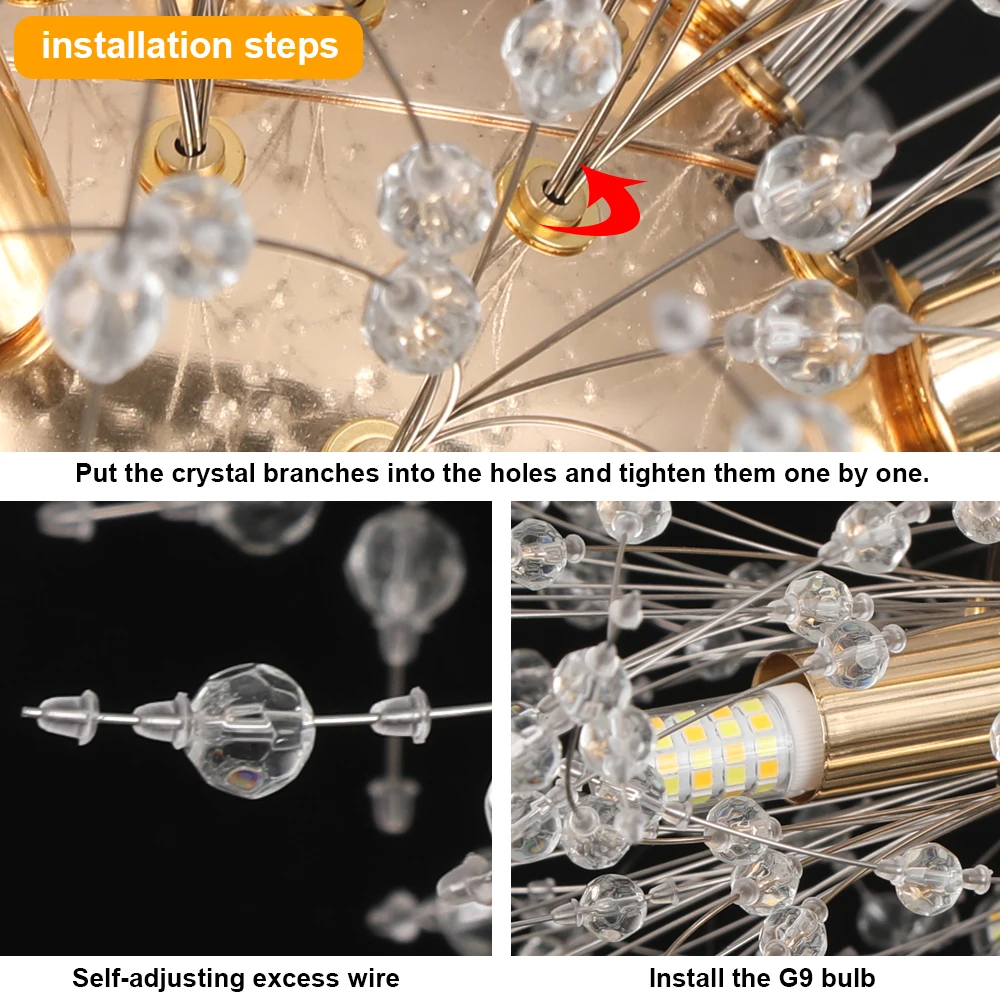 VETRULUS Modern Dandelion Lighting Pendant Lights Living Room Dining Bedroom Pendant Lights Starry Fireball Lighting Fixtures 