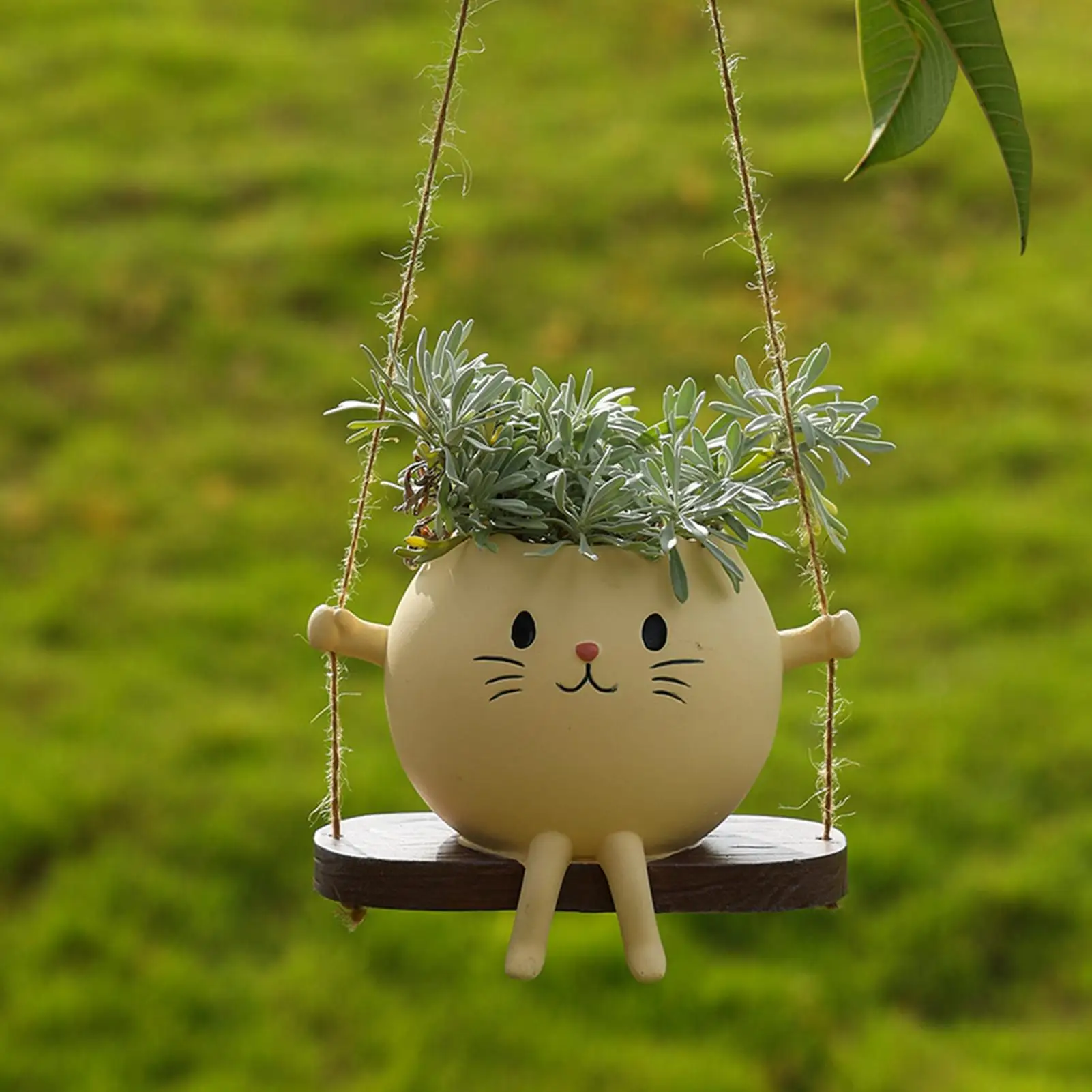 

Cute Plant Pots Cute Cat Swing Resin Indoor Flower Pots Home Art Decoration Flowerpot For Porch Entrance Living Room Outdoor