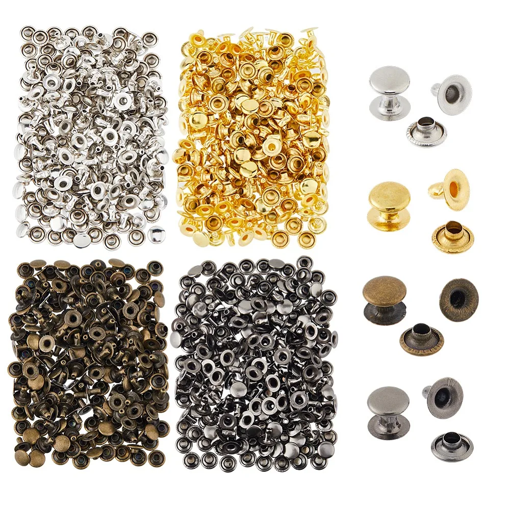 

Iron Rivets Semi-Tublar Rivets Collision Rivets Mixed Color 8x6.5mm Hole: 3mm 4 colors 1set/color 4sets