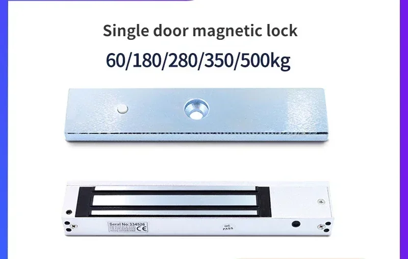 350KG EM Lock With Led Function 12V/24V Fail-Safe 800LBS Magnetic Lock With Led Embedded