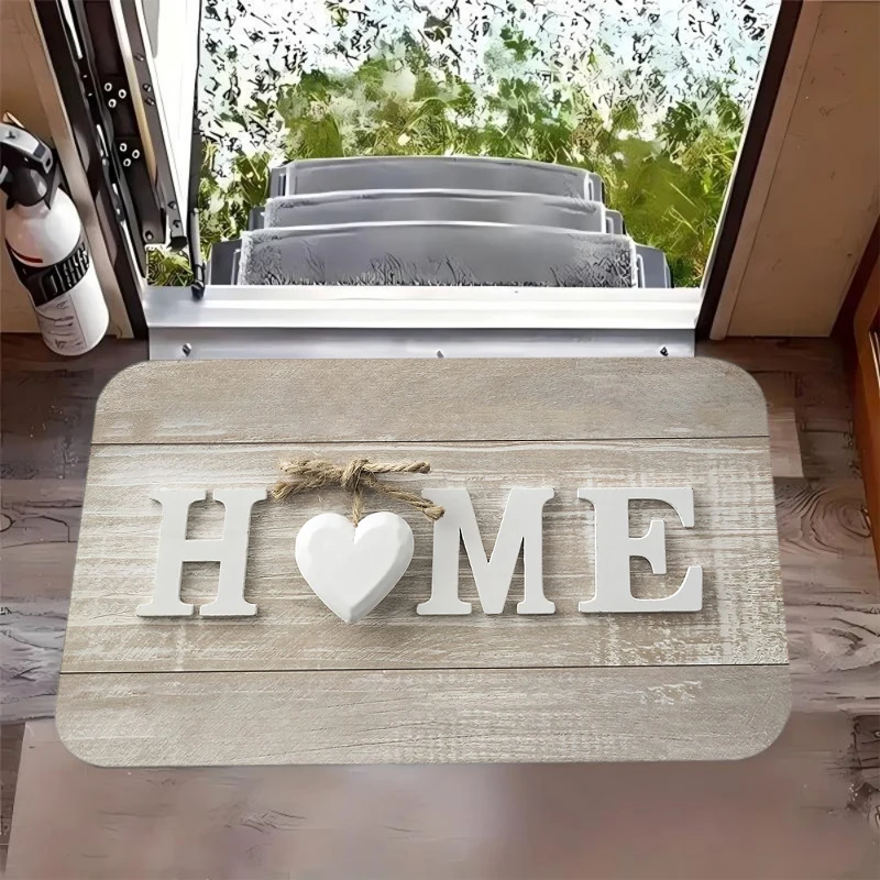 Wooden Box Trap Print Door Mat Absorbent Washable Home Decor Carpet Dirt Resistant Living Room Bedroom Bathroom Kitchen Rug