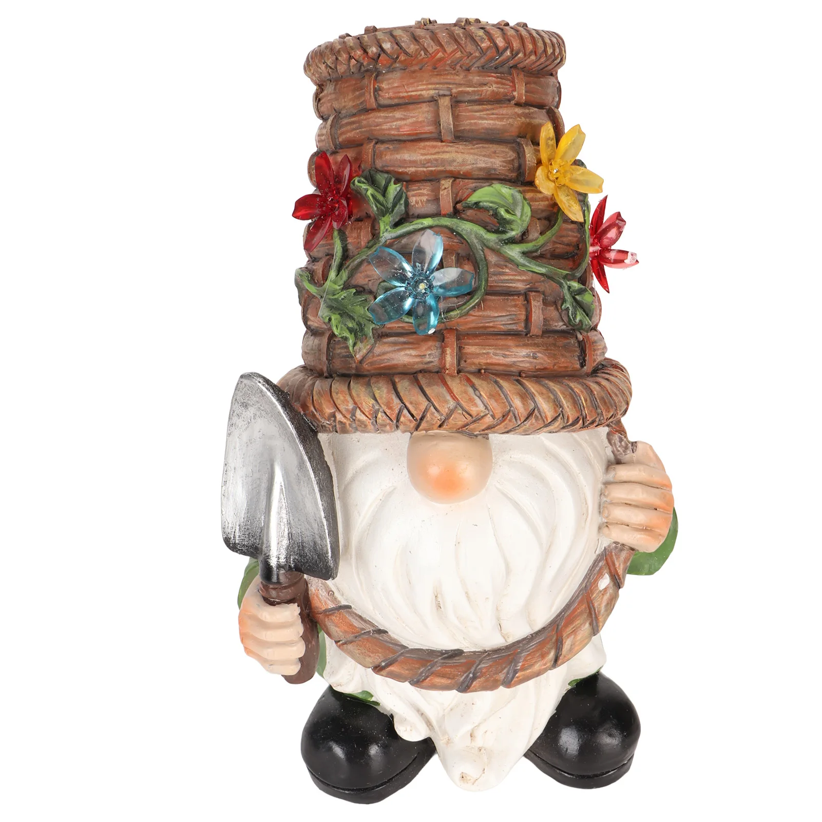 

Садовые гномы, уличный солнечный свет, смола, устойчивая к атмосферным воздействиям, милая статуя гнома с лопатой для двора, лужайки, патио