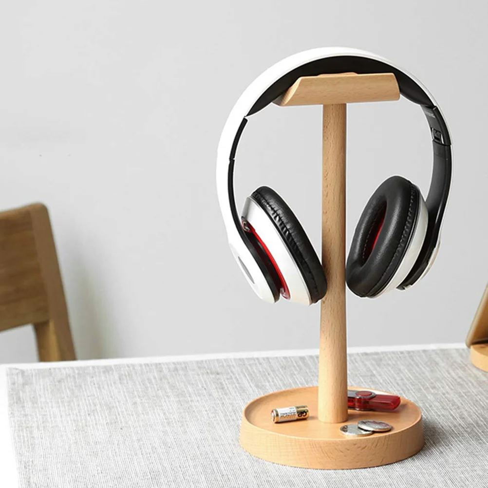 

Wooden Headset Stand Durable Headphone Holder Practical Gaming Headphone Stand Desktop Organizer Display Rack Headset Holder