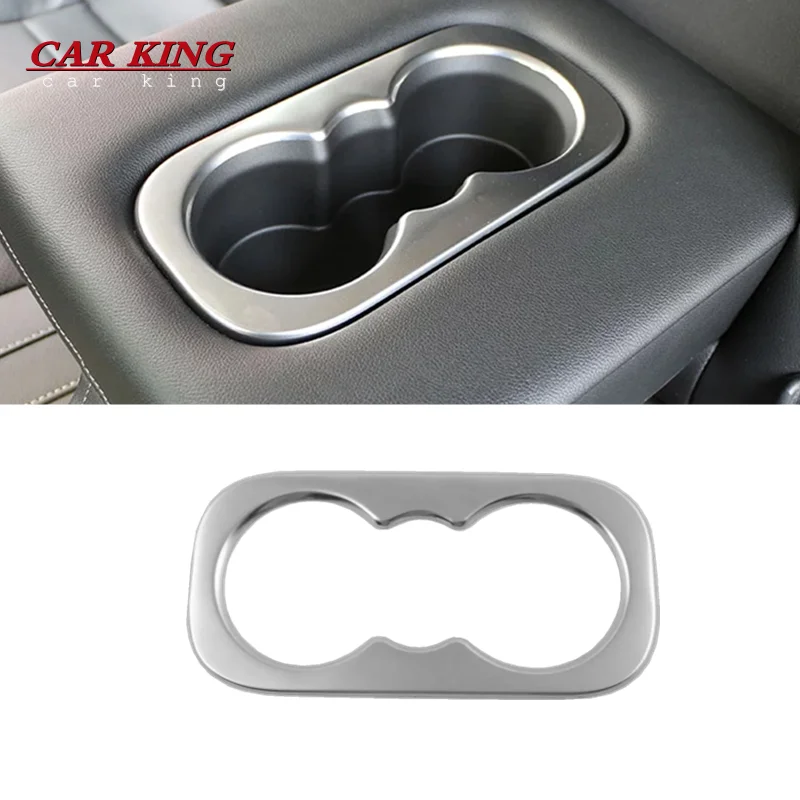 

For Renault Koleos 2017 2018 Stainless steel Car Rear Water Cup Holder Protection Cover Trim Stickers Car Styling Accessories