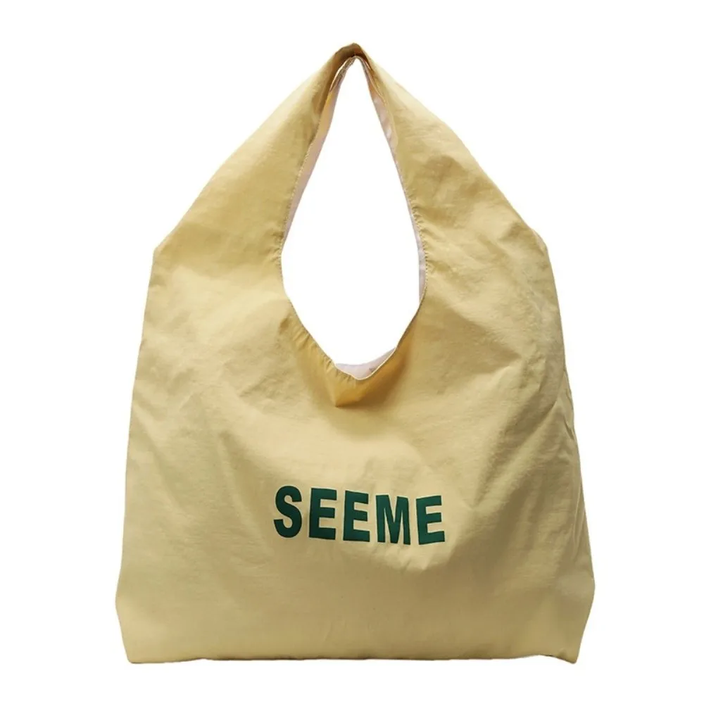 

Stylish Large Capacity Canvas Shopping Bag Retro Korean Style Nylon Underarm Bags Casual Commuting Office Worker Tote Students