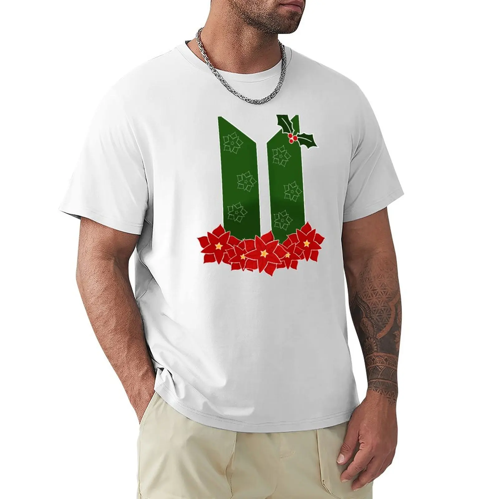 Holiday- Poinsettia T-Shirt cute tops customs design your own mens tall t shirts