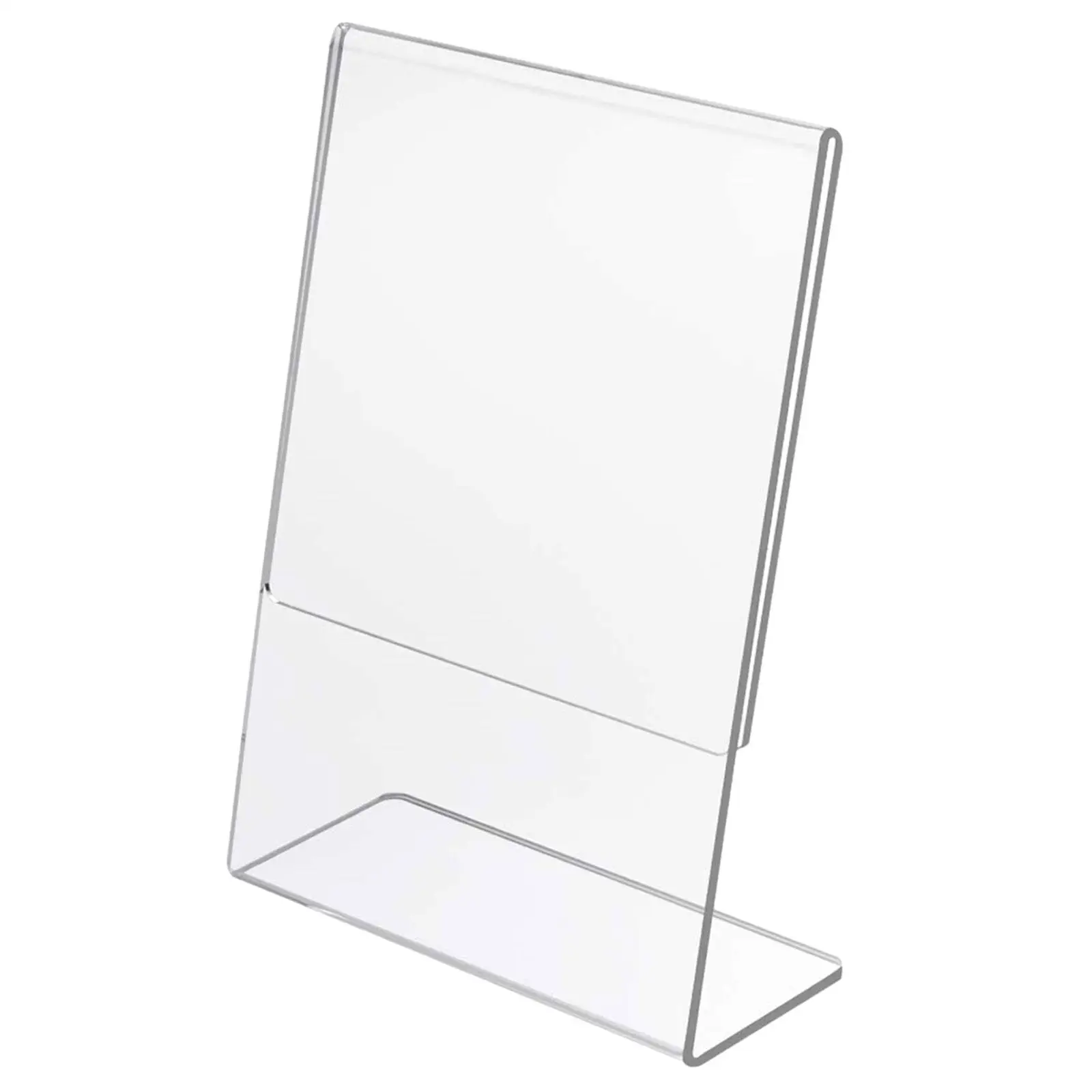 Clear Acrylic Display Holder Slant Back Sign Stand for Restaurant Menu Paper Flyer Brochure Picture Frame Office