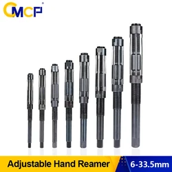 CMCP 1pc 6-33.5mm Adjustable Hand Reamer HSS Size Range Alloy Steel Reamer Hand Reamer Machine Cutting Tools