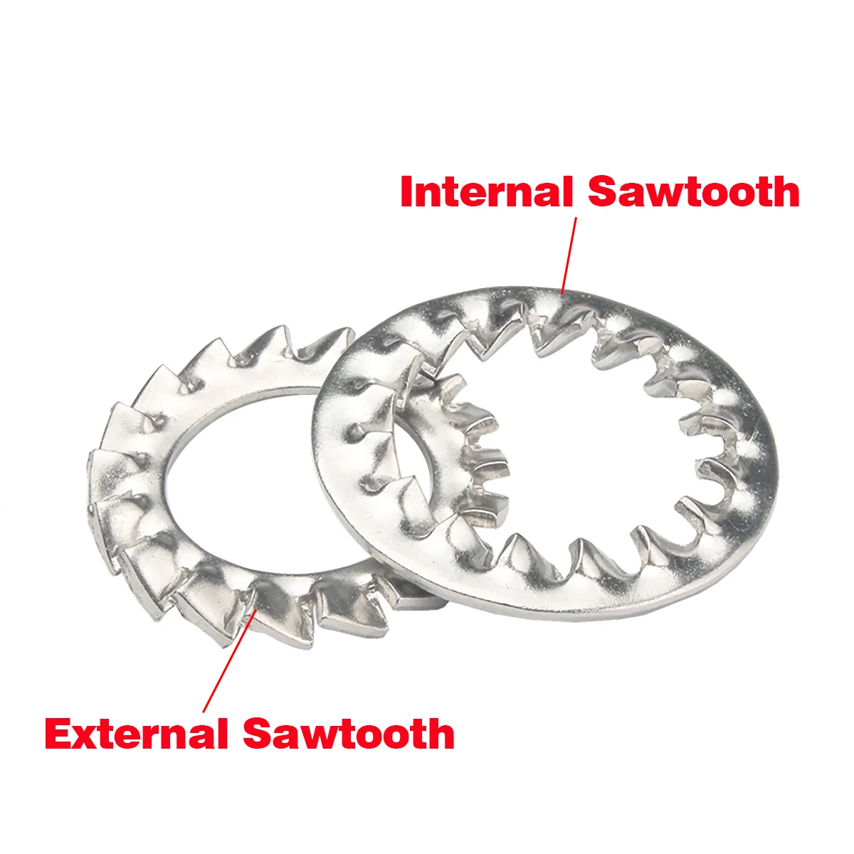 

304 Stainless Steel Serrated Washer / Anti Loosening Stop Gasket Internal And External Serrated Anti-Skid Stop Gasket M3-M33