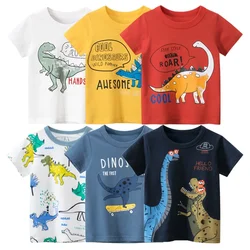 Dinosaur T-Shirts for Boys 2024 Summer New Cartoon Tops Kids Clothes Children Fashion Short Sleeve Cotton Tee Shirt