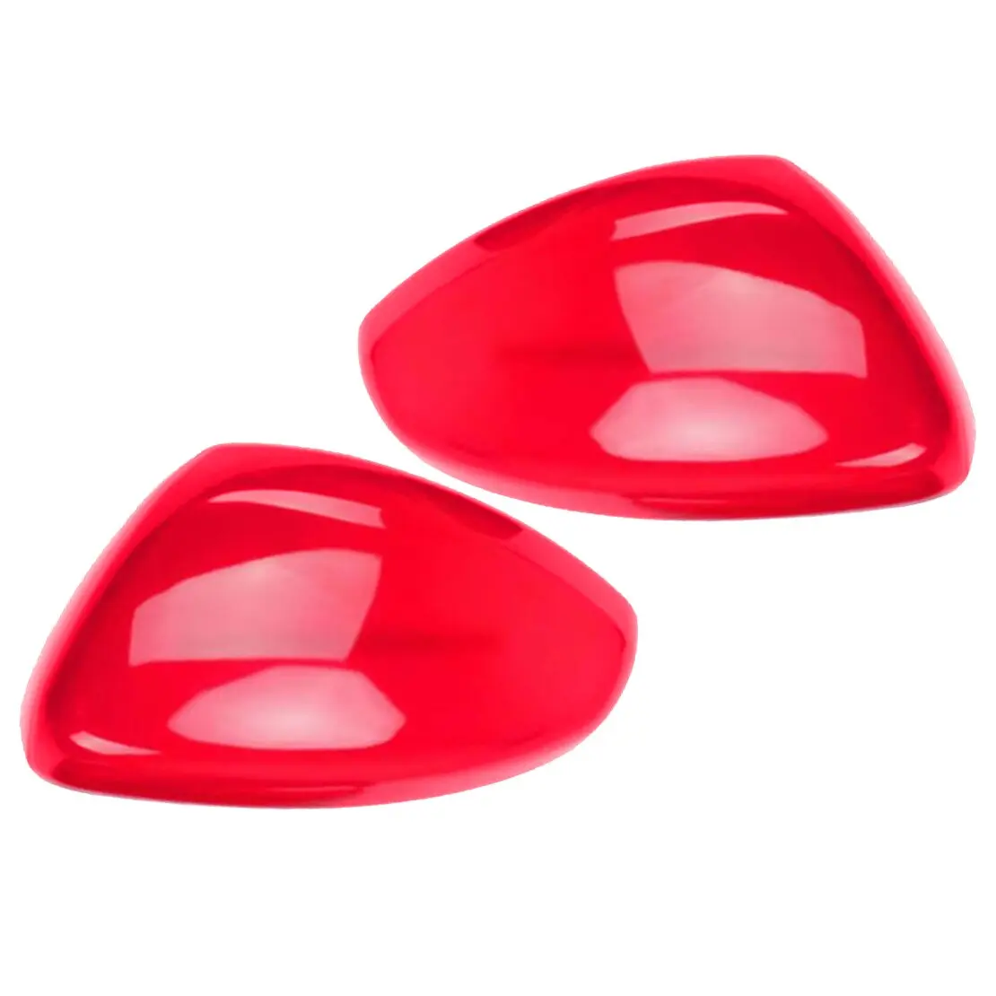 1 Pair  Rearview Side Mirror Cover Cap Trim Self-Adhesive Fit for Peugeot 208 2008 Citroen C3 2016 2017 2018 Gloss Red ABS