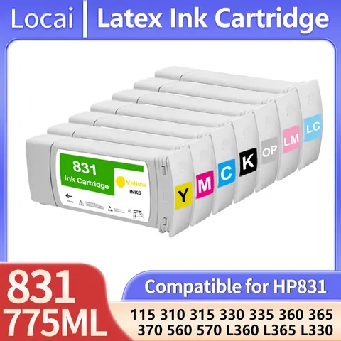 775ML Compatible For HP 831 Ink Cartridge with Latex Ink For HP 110 115 310 315 330 335 360 365 370 560 570 L360 L365 Printer