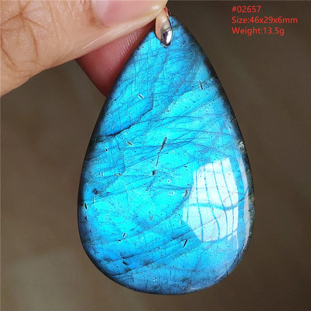 

Natural Blue Labradorite Pendant Jewelry Water Drop Colorful Labradorite Necklace Women Men New Fashion AAAAAA