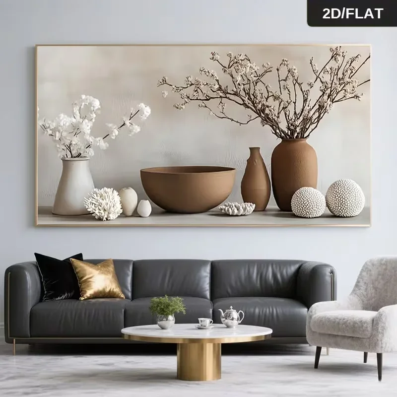 Multiple sizes 1pc frameless Large size Canvas Painting,2D Flat, 1pc Horizontal Modern Abstract Vintage Oil Painting Frameless C