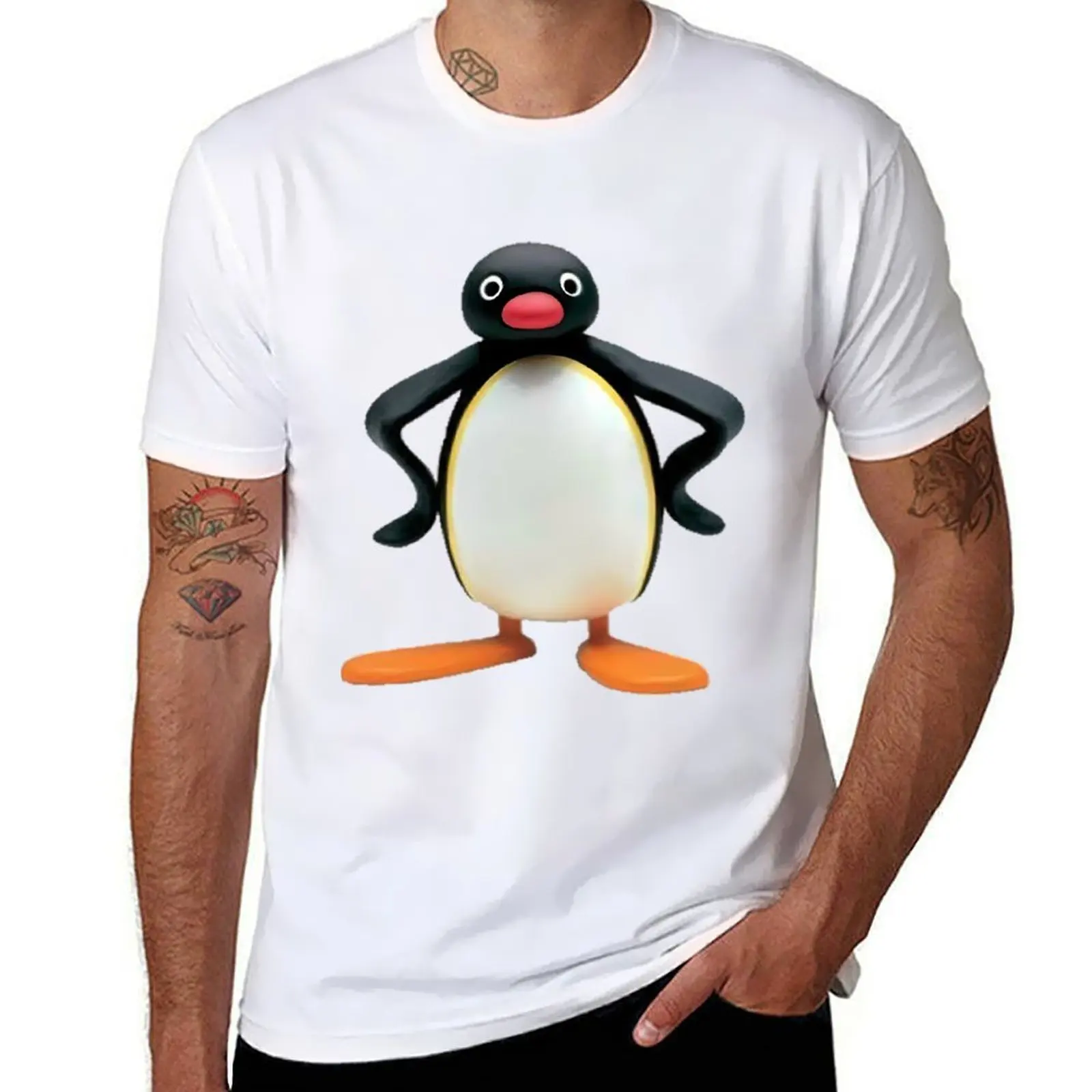 pingu! T-Shirt funny t shirts dark humor t shirt man luxury t shirt men 100% cotton luxury brand T-Shirt