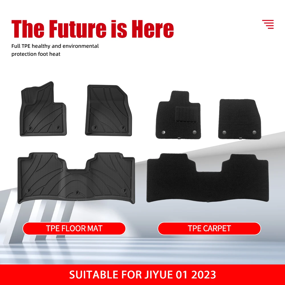 Custom High Quality Car Floor Mat for JIYUE 01 2023 Custom Waterproof Non-slip Car Carpet Luxury 3D TPE Car Mats