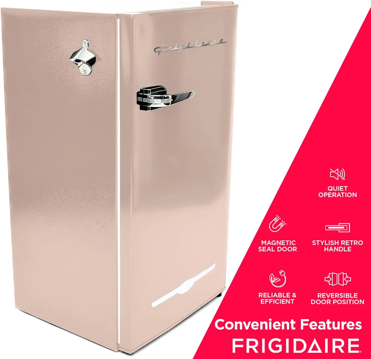 Refrigerador compacto da bancada com abridor de garrafas incorporado, refrigerador para o escritório, coral, 3,2 pés cu, 16,5 "D x 19" W x 31 "H