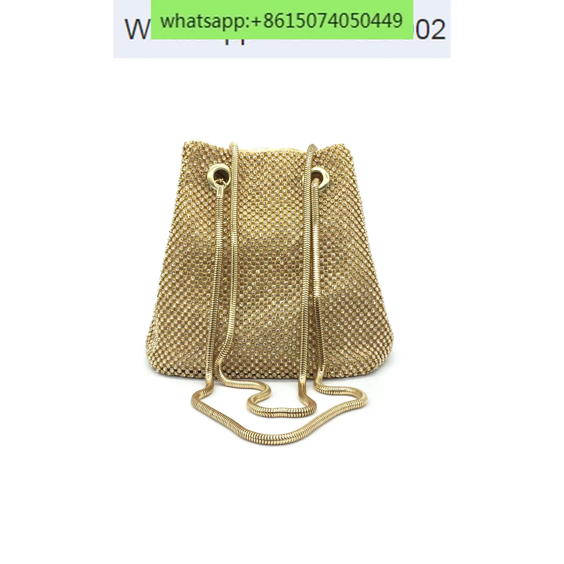 

Dinner bag, diamond evening dress bag, drawstring bucket bag, banquet handbag, Rhinestone bag