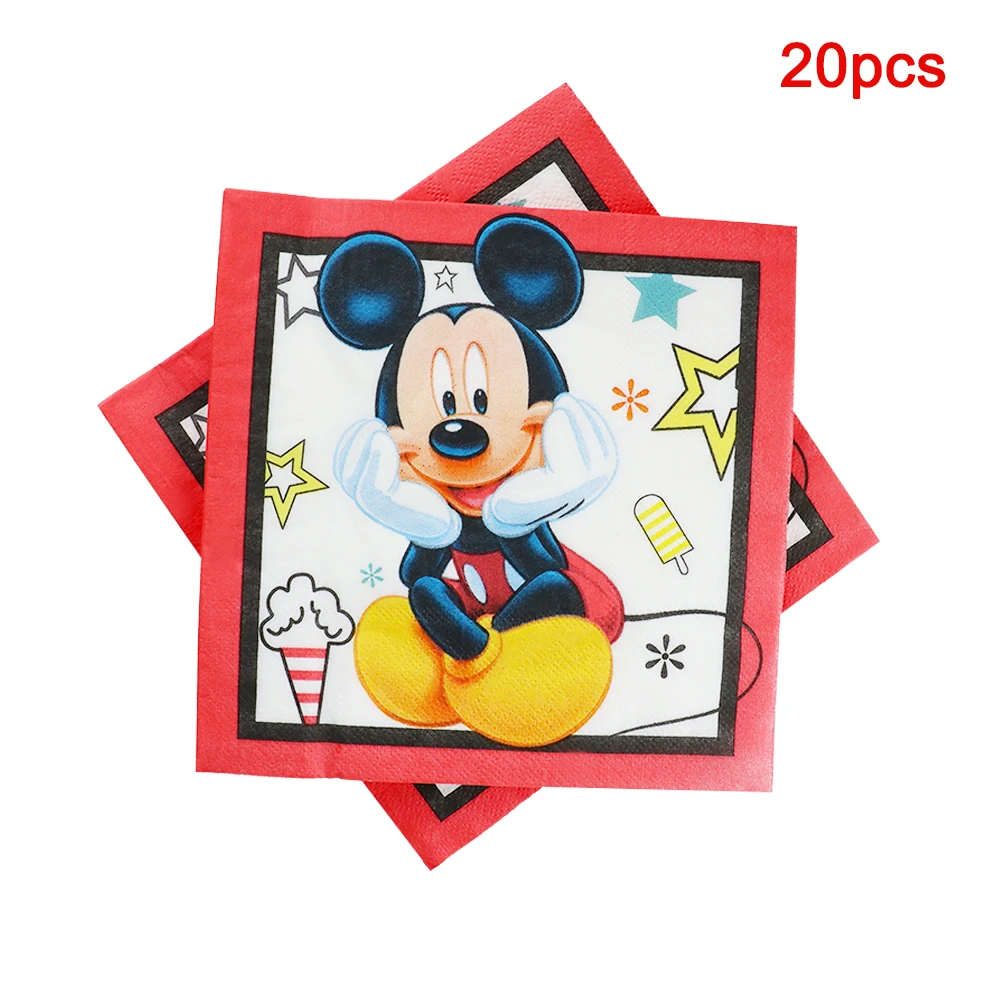 Mickey Mouse Einweg geschirr Geburtstags feier liefert Mickey Baby Dusche Ballon Tasse Platte Geschenkt üte Kind DIY Party Dekoration