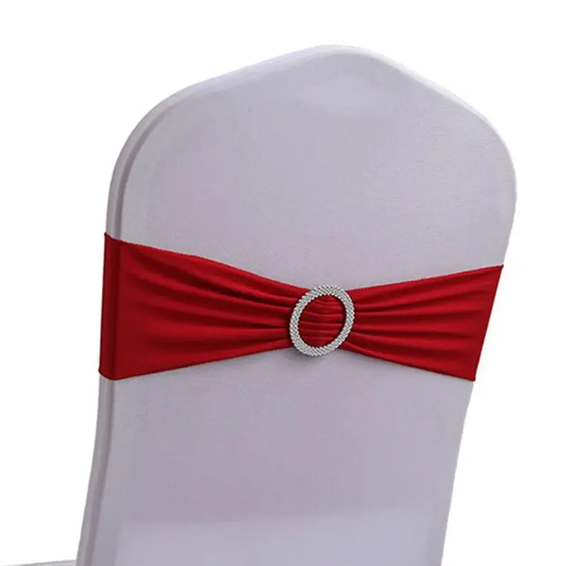 

A84E-50PCS Elastic Chair Knot Wedding Decoration Buckle Sashes Back Cover Hotel Home Seat Elegant Modern Ribbon Decors Easy To U
