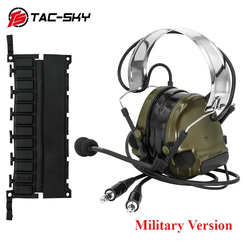 TS TAC-SKY Military Comta III Tactical Headset Dual Communication walkie-talkie headset hearing protection Earmuffs for Airsoft