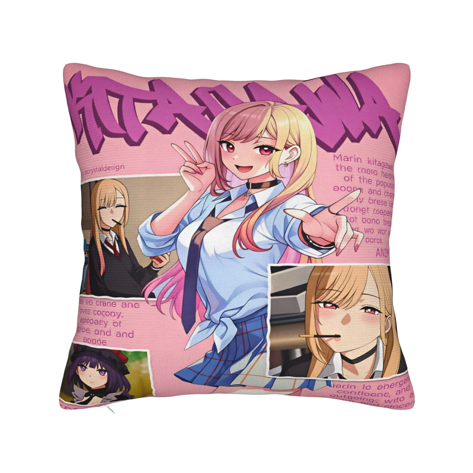 Pillow Cover Marin Kitagawa Japan Anime  Cute Funny Pillow Case For Sofa Bedroom Home Decor Pillowcases