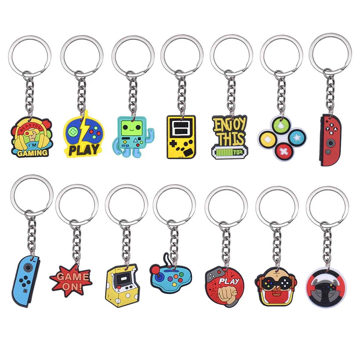Viral Hot Cartoon Gaming PVC Keychain Retro Video Game Pendant Key Ring For Backpack Bag Game Fans Small Present