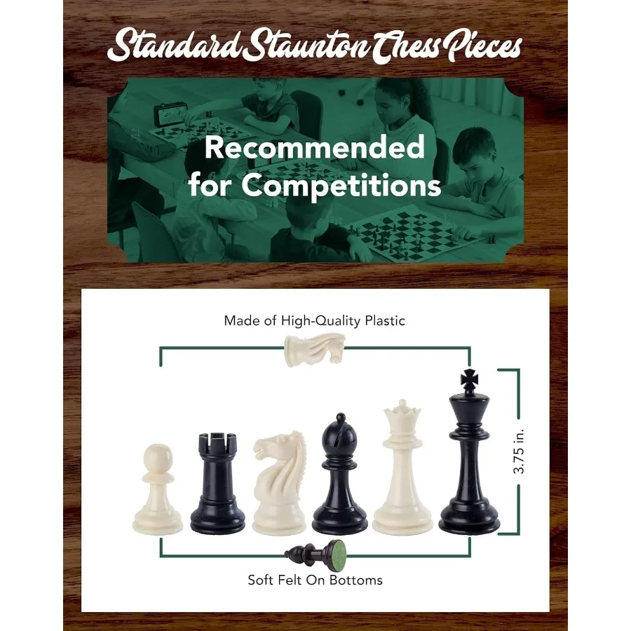 Nauka Gry w Szachy Gra Planszowa dla Początkujących i Zabawka Edukacyjna STEM z 6 Elementami o Klasycznym Designie Idealna dla Rodziny