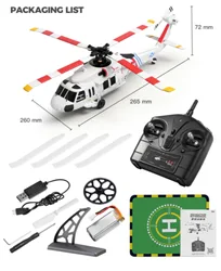 Wltoys K170   K270 Remote Control Black Hawk Helicopter Uh-60l 4-Channel Brushless Gyroscope And Led Light Aircraft Toy Gifts