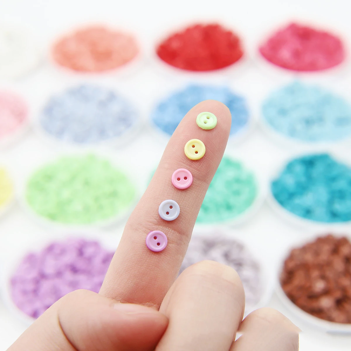 6mm 2 Holes Mini Buttons For DIY Doll Clothes Round Candy Color Card Making Scrapbooking Embellishments Sewing Accessories