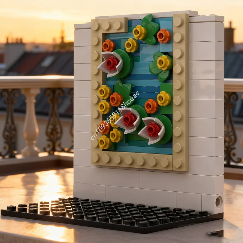 116 قطعة MOC زنابق الماء كلود مونيه معرض نموذج اللبنات العمارة هدية الكريسماس تجميع لتقوم بها بنفسك لعبة فكرة الطوب الاطفال #1