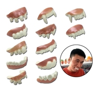 8/10/12Pcs Halloween Teeth for Cosplay Party, Funny Gag Teeth Halloween Dentures Set for Adult Halloween Masquerade Drop Ship