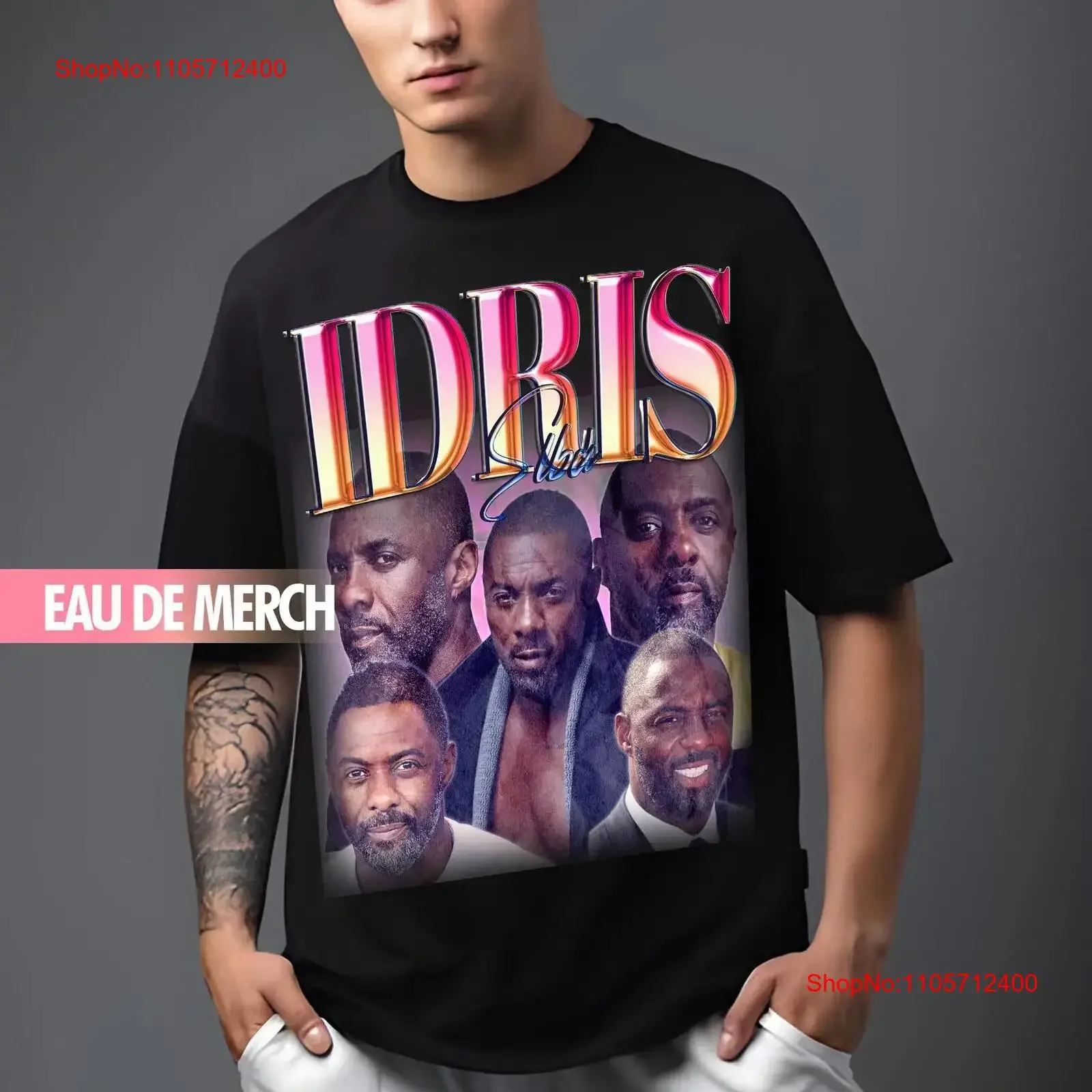 IDRIS ELBA TEES Vintage T Shirt 90s Tribute Merch Homage Fans vintage Washed homme Stretched Breathable designer clothes
