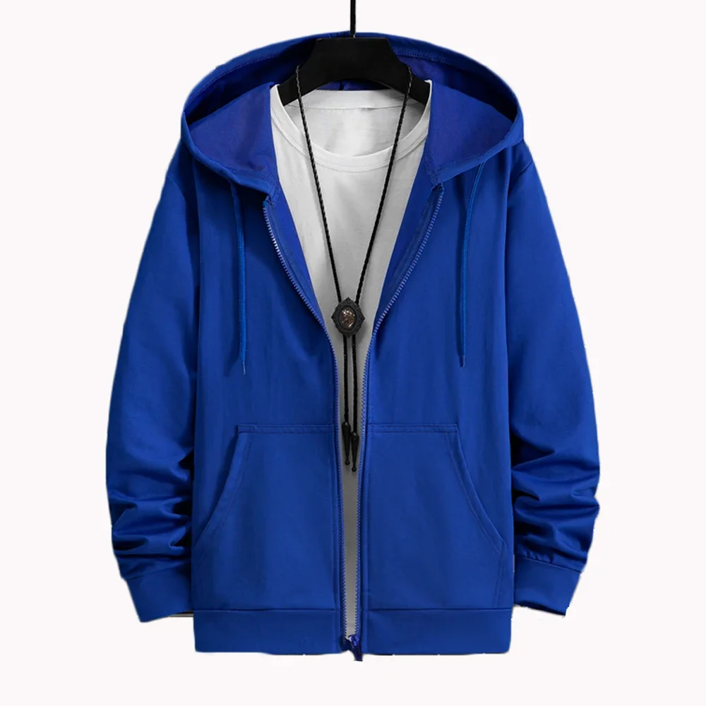Frauen Solide Hoodies Mantel Harajuku Grundlegende Langarm Frühling Herbst Lose Zip Up Casual Übergroßen Sweatshirts Jacke mit Tasche – Detail 10