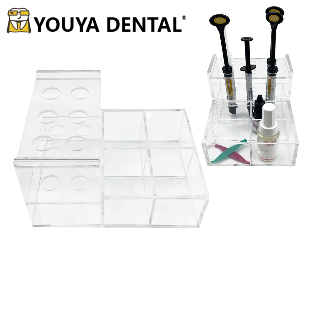 

Dental Adhesive Resin Acrylic Organizer Holder Resin Applicator Dispenser Storage Box for Placing Composite Micro Applicators