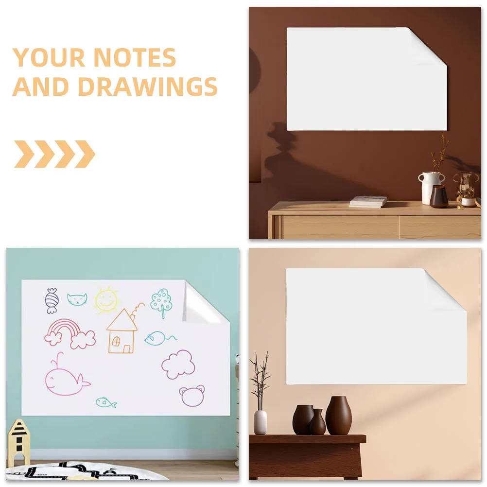 2 Rolls Static Cling Whiteboard Sticker Dry Erase Reusable Pp Material For Wall Home Use Whiteboard Sticker Roll