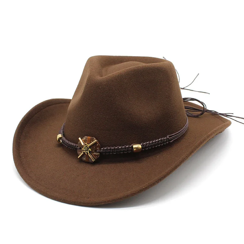 

New Western Cowboy Hat Woolen Jazz Top Hat Men S Ladies National Style Autumn And Winter Felt Cap Broad Brimmed Hat