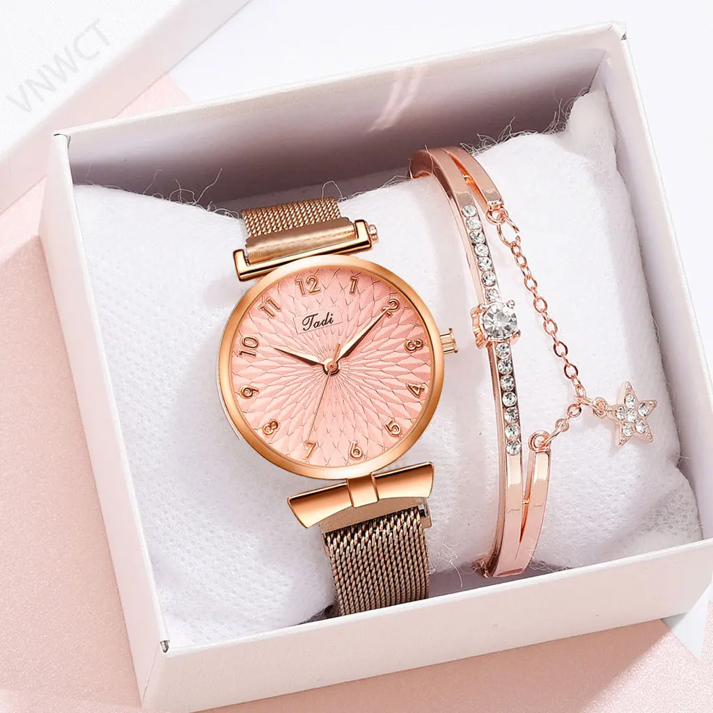 

Steel Belt Lucky flower Women Watches Bracelet Female Wristwatches Magnetic Mesh Woman Watch Bracelet Montre Femme Reloj Mujer