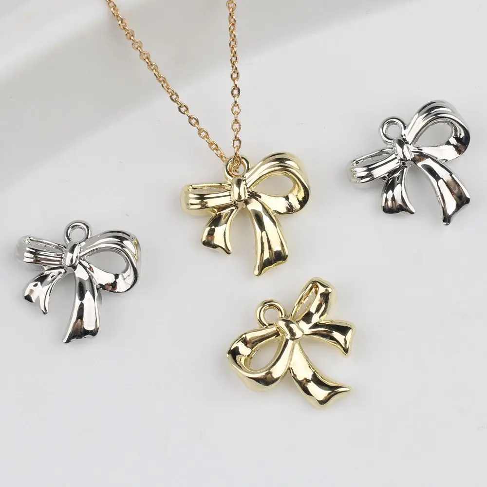 10pcs/lot 20*25MM Zinc Alloy Bow Knot Pendant Charms DIY Necklace Bracelet Earrings Accessorie
