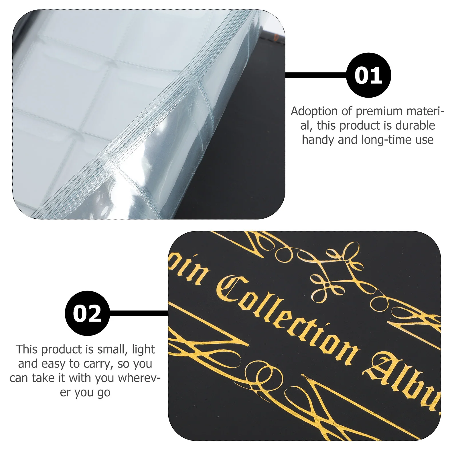 Pu 200 Grid Silver Coins Collection Album Coin Storage Book Transparent Holder For Medallions Badges Tokens Coin Keeper