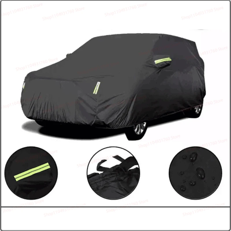 غطاء سيارة أسود شديد التحمل مقاوم للماء لجميع الأحوال الجوية، غطاء خارجي كامل للحماية من الأشعة فوق البنفسجية في الهواء الطلق من أشعة الشمس الثلجية لسيارة Tesla Model3 #2
