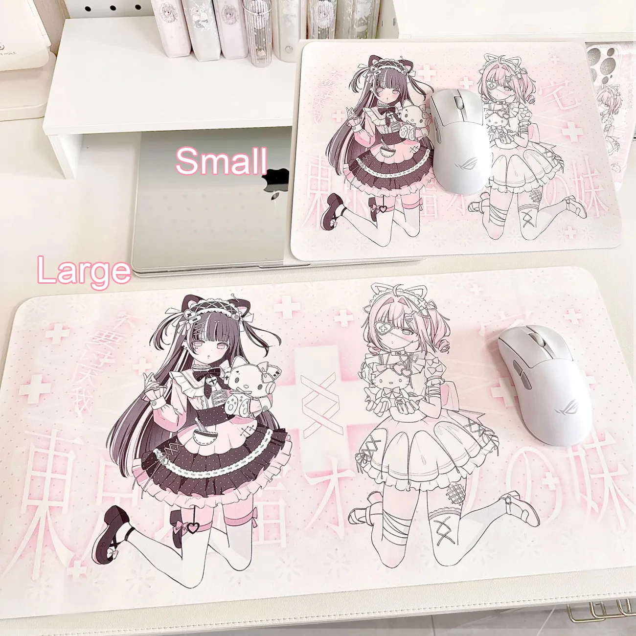 الوردي Kawaii أنيمي Ins بو الجلود حصيرة مكتب |   لوحة ماوس XXL لطيفة مقاومة للماء وغير قابلة للانزلاق، ديكور طاولة جمالي أصلي للفتيات