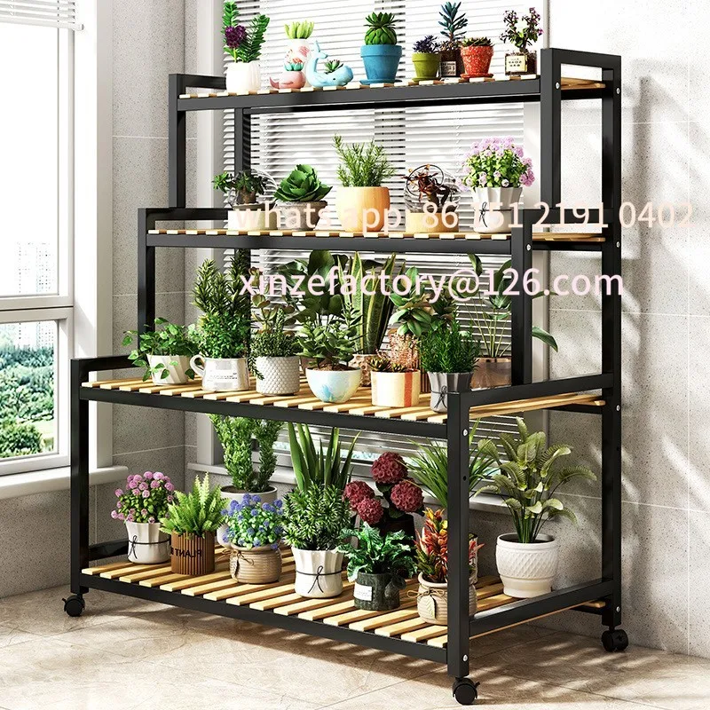 

Customizable Living Room Floor-standing Balcony Shelf Iron Succulent Indoor Multi-layer Ladder Type Flower Rack Plan